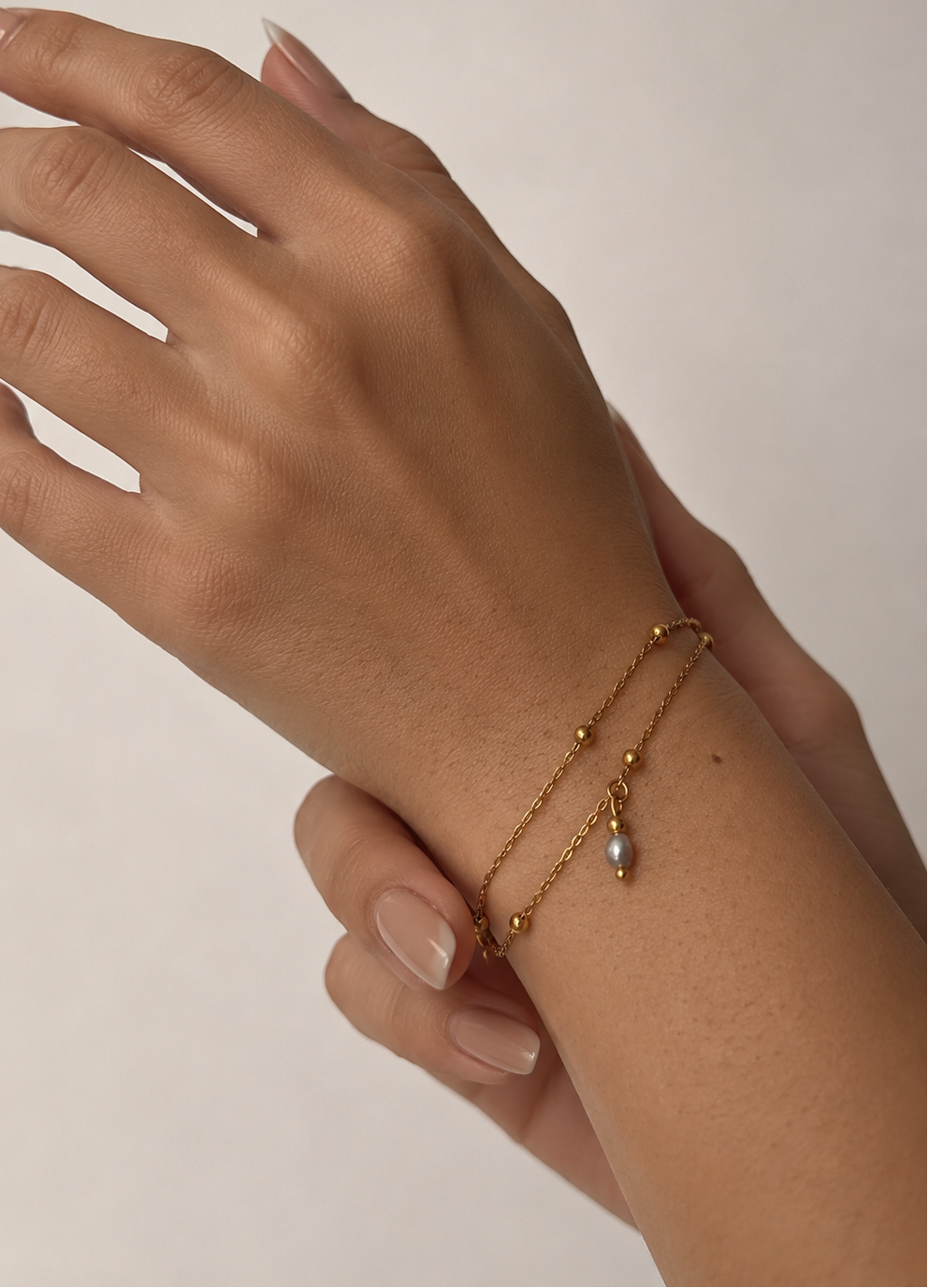 Double Layer Grey Pearl Bracelet