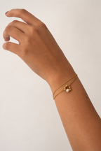 Pearl Pendant Double Chain Bracelet