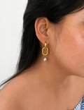 Link Drop Baroque Grey Pearl Earrings