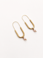 Paperlink Oval Pink Pearl Earrings