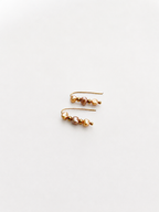 Gold Baroque Pearl Climber Earrings