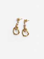 Organic Gold Baroque Pearl Droplet Earrings