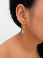 Organic Gold Baroque Pearl Droplet Earrings