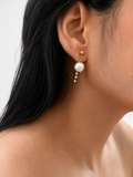 Siren Baroque Round Pearl Drop Earrings