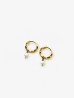 Small Baroque White Pearl Creole Earrings