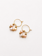 Perli Keshi Pink Gold Pearl Hoops