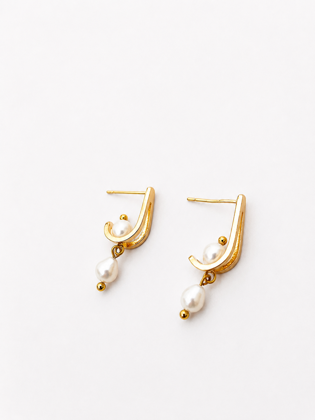Delicate Pearl Huggie Earrings