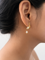 Delicate Pearl Huggie Earrings