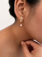 Delicate Pearl Huggie Earrings