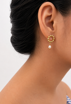 Beaded Small Pearl Stud Earrings