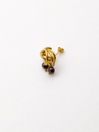 Small Triple Hoop Dark Pearl Earrings