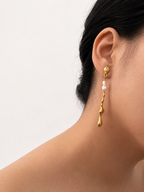 Molten River Baroque Pearl Drop Earrings