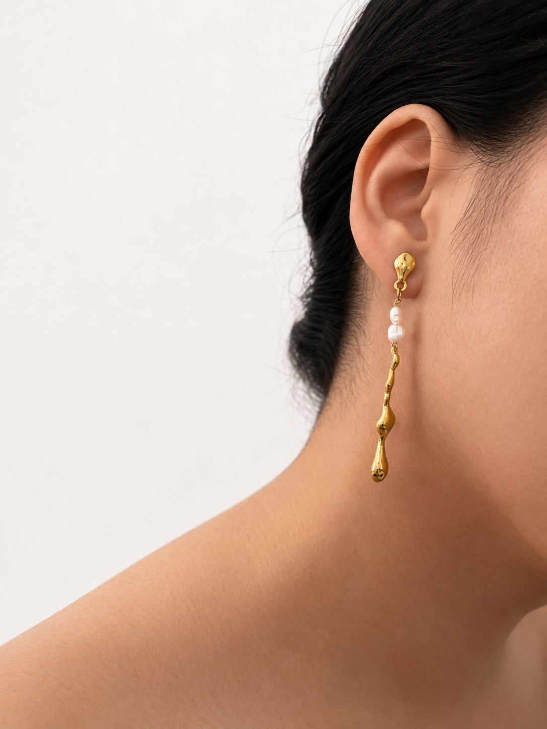 Molten River Baroque Pearl Drop Earrings