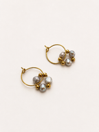 Perli Baroque Grey Pearl Hoops