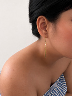 Elegant Gold Pearl Drop Earrings