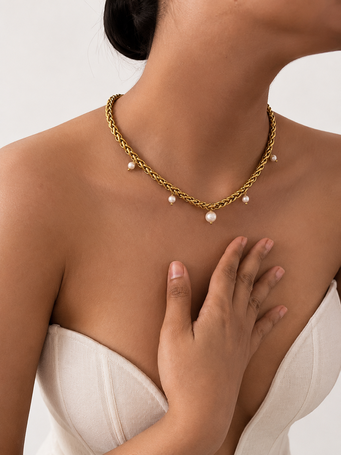 Statement Pearl Charm Necklace