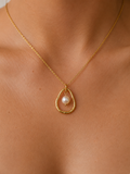 Molten Pearl Pendant Necklace