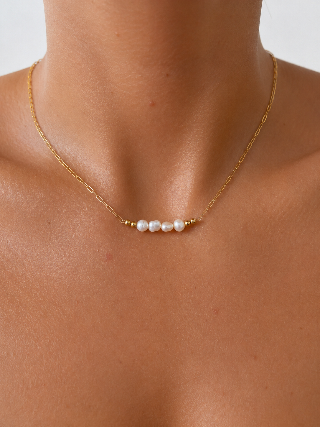 Keshi White Pearl Necklace