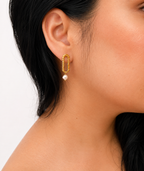 Minimal White Pearl Stud Earrings