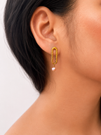 Minimal Pink Pearl Stud Earrings