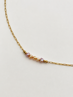 Gold and Pink Pearl Necklace