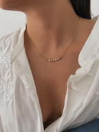 Gold and Pink Pearl Necklace