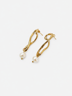 Knot Keshi Pearl Drop Earrings