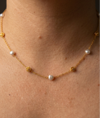 Rose and Grey Pearl Necklace