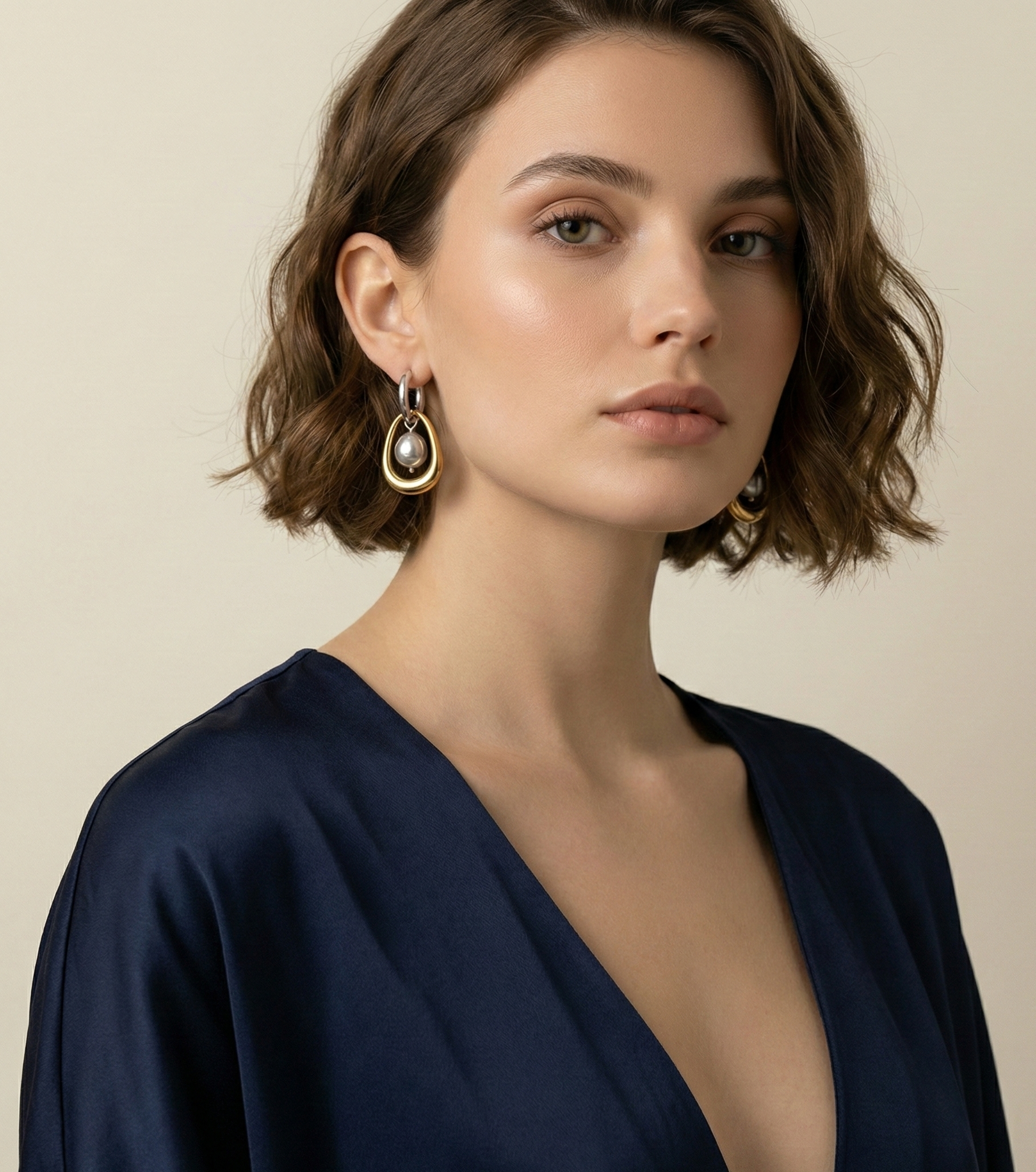 Earrings Kylie - Grey Freshwater Baroque Pearls