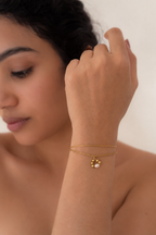 Pearl Pendant Double Chain Bracelet