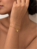 Pearl Pendant Double Chain Bracelet
