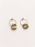 Perli Baroque Grey Pearl Hoops